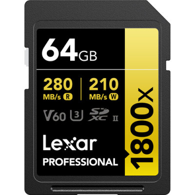 Карта памяти Lexar Professional 1800x SDXC LSD1800064G-BNNNG 64GB