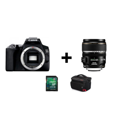 Зеркальный фотоаппарат Canon EOS 250D Kit EF-S 17-85mm f/4-5.6 IS USM (черный) + карта памяти + сумка в подарок