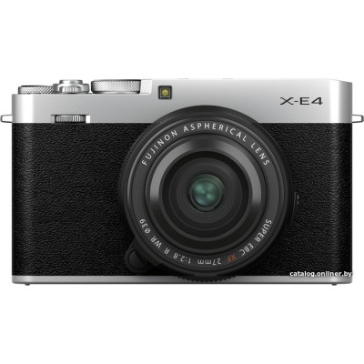 Беззеркальный фотоаппарат Fujifilm X-E4 kit XF 27mm f/2.8 WR (серебристый)