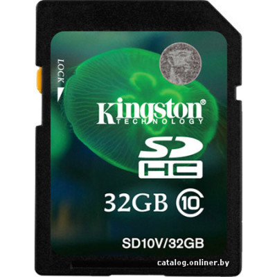 Карта памяти Kingston SDHC (Class 10) 32GB (SD10V/32GB)